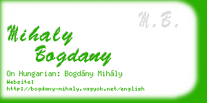 mihaly bogdany business card